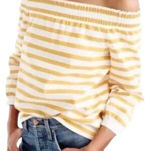 J Crew  Yellow and White striped shirt